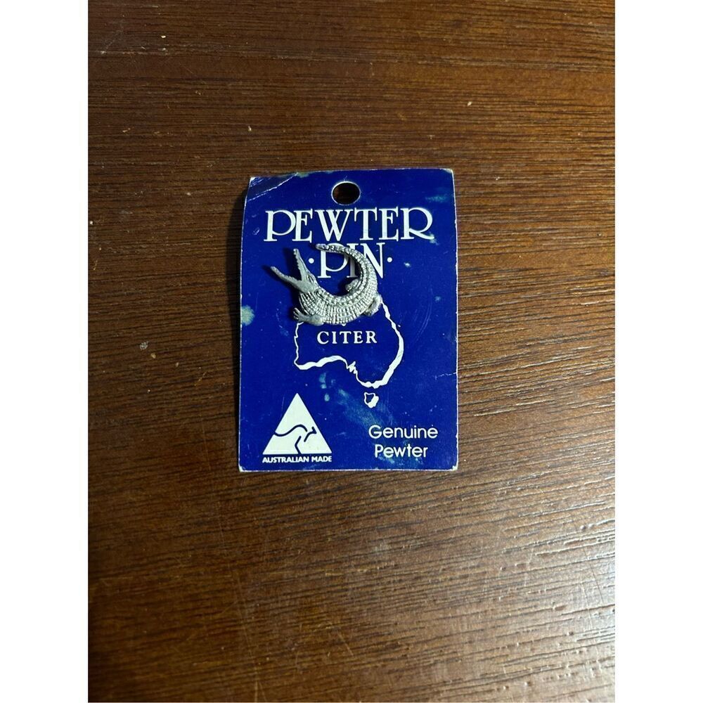 Vintage Made in Australia Pewter alligator pin